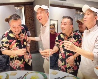 60岁杨议携友人饭局聚餐！白酒一口闷太豪迈，两鬓泛白脸颊通红