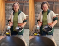 67岁戏骨方青卓乡下做饭！用大铁锅爆炒茧蛹，上山捡木柴鞋子甩飞