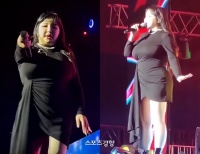 2NE1朴春体型，引发韩国网友关注，舞台上跳舞很吃力，过于胖大？
