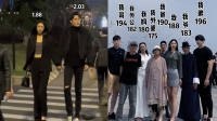 1米88美女牵2米03男生出街，气场强回头率爆表：1家8口最矮1米75