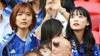 柴崎岳、长友佑都、上田绮世妻子观战日本vs哥斯达黎加