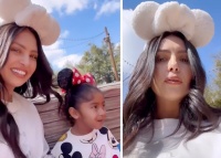 瓦妮莎晒近照，脸变小又瘦了！陪女儿逛迪士尼！四公主也长大了