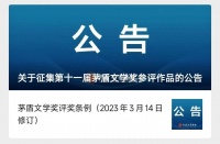 第十一届茅盾文学奖作品开始征集：参评作品须为成书出版的长篇小说，字数13万字以上