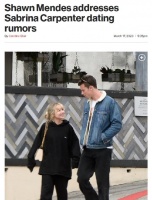 肖恩·门德斯否认与塞布丽娜绯闻：我们没有约会