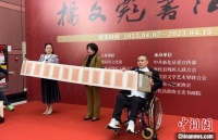 趴着写出精彩人生 杨文彪书法展长沙举行