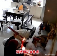 江苏：奶奶把烟花当香点，误以为是祖宗显灵，赶紧倒插香炉求保佑