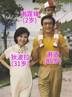 1982年，谢霆锋和父亲谢贤，母亲狄波拉拍摄的一张图照片