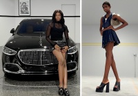 韦德变性女儿近照，豪车前秀美腿！15岁身材高挑，交往白人男友