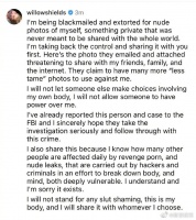 女演员晒裸照反击黑客勒索