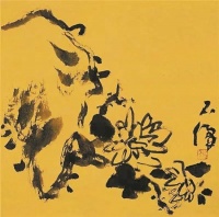 听菊图（国画）