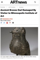 熊孩子闯大祸，失落的珍宝商代青铜鸮尊展览中被摔坏