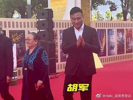 胡军红毯压迫感好强呀,现场人气超高