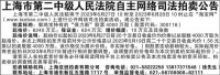 上海市第二中级人民法院自主网络司法拍卖公告