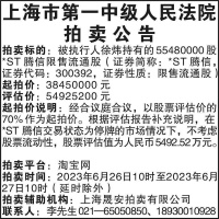 上海市第一中级人民法院拍卖公告
