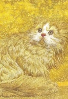 黄金雨·金丝猫（国画）