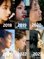网友做的任敏18年到23年颜值变化图……