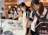 台湾学生访“湖笔之都” 沉浸式体验中华传统文化