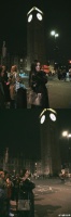 杨幂一身皮衣，伦敦街头citywalk，夜色下的随拍，好有氛围感啊！