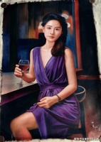 是当今中国画坛独树一帜的超写实画风：冷军款人物图