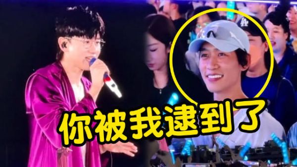 当明星偷偷去看演唱会,没想到被当场抓包,结果观众直接沸腾