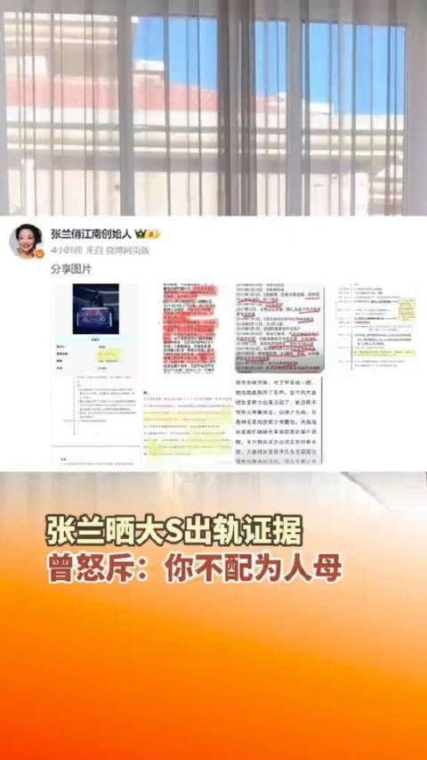 张兰晒大S出轨证据 说曲线引狼入室, 不配为人~~不配…