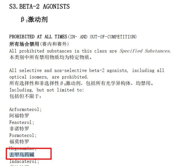 图片来源：世界反兴奋剂条例国际标准禁用清单 2023年