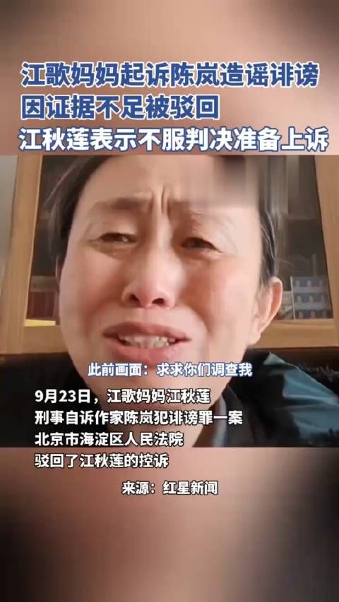 江歌妈妈刑事自诉作家陈岚造谣诽谤，一审被驳回……