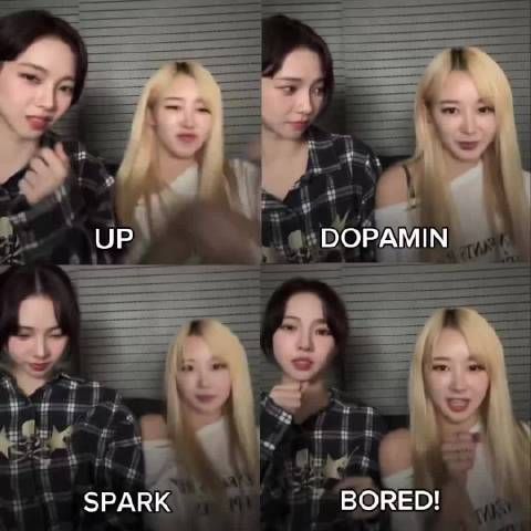 推热转,Karina和Giselle直播跳《Dopamine》、《Up》、《Bored》、《Spark》