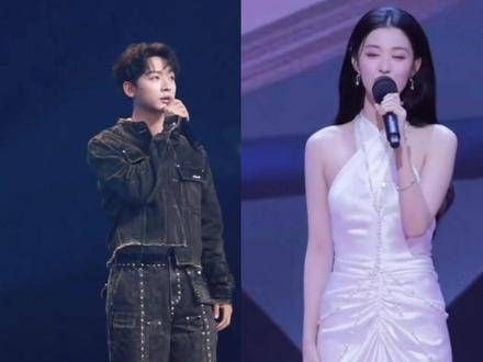 和演唱的都是《若是月亮还没来》 ,将他俩的画面剪辑在一起…