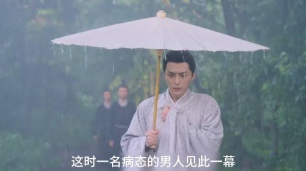 一朵昙花遭受雨打,病弱的王子为其遮伞