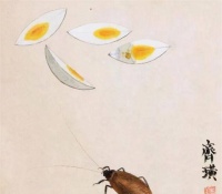 齐白石画两鸭蛋，求画者恳求多画些，结果却抠门的画了一苍蝇