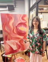 13岁王诗龄深夜创作，一幅画估价百万，个人画室比普通人住宅还大