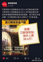 心疼刀郎！深圳站场外38.6万人次破纪录，净收益仅周杰伦的7.5%