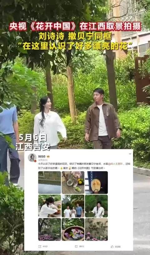 来江西了!刘诗诗撒贝宁同框