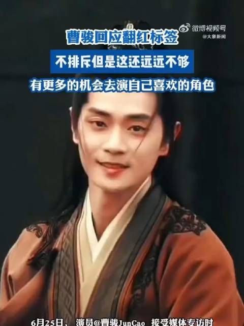 曹骏不排斥翻红标签
