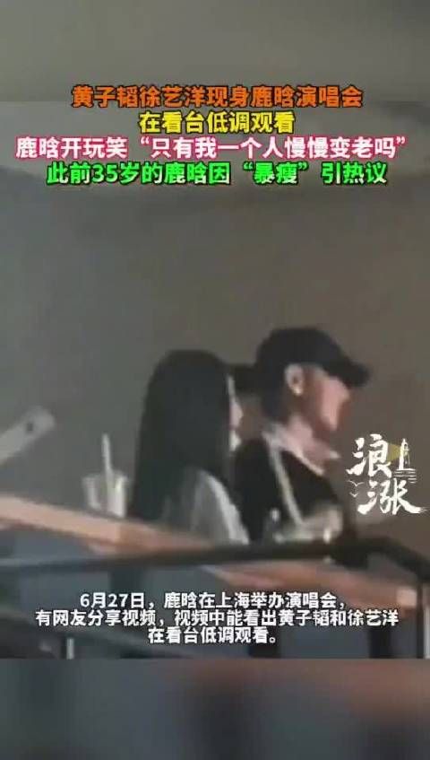 黄子韬现身鹿晗演唱会,和徐艺洋一起低调观看
