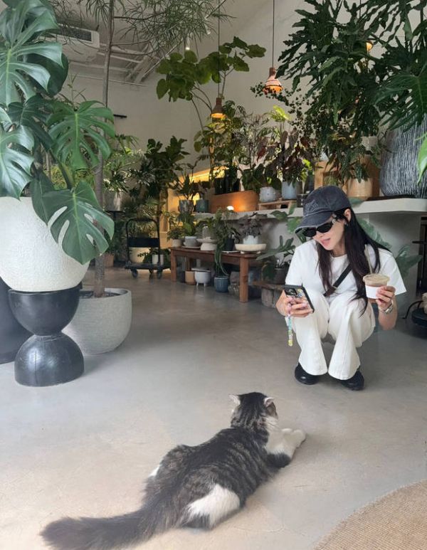 陈梦给宋茜拍照。