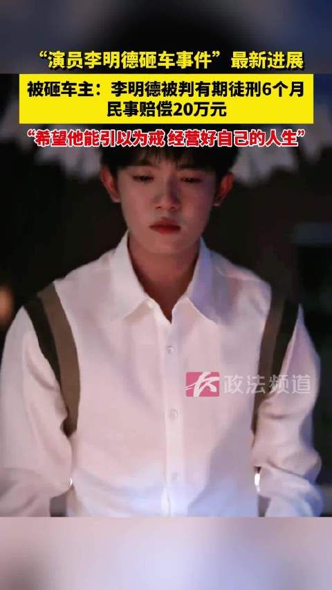 “演员李明德砸车事件”最新进展 被砸车主:李明德被判有期徒刑6个月,赔偿20万