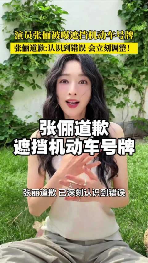 张俪回应自驾遮挡号牌，称已深刻认识错误