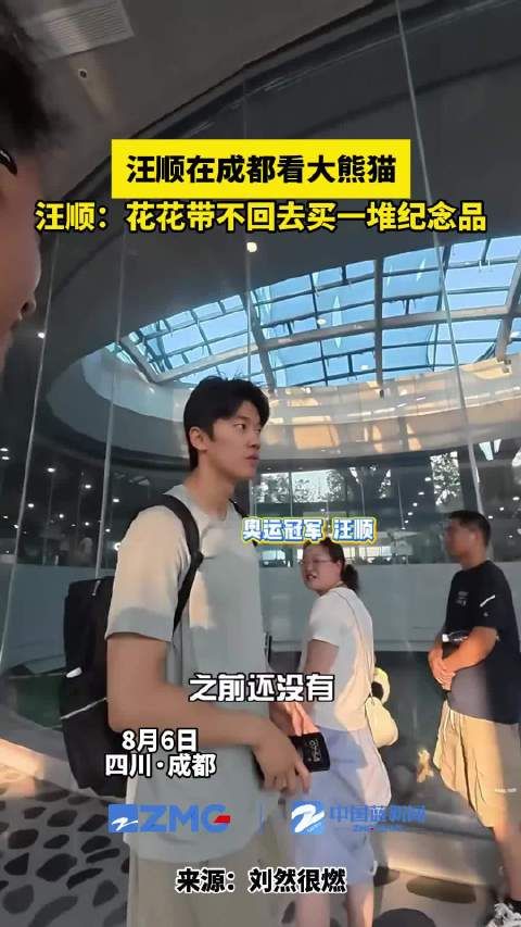 汪顺带不走花花买一堆熊猫纪念品