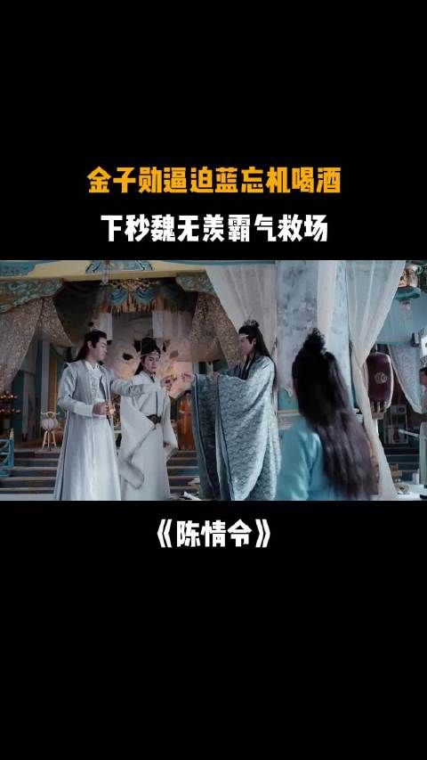 陈情令：金子勋逼迫蓝忘机喝酒，蓝忘机刚要发怒，下秒魏无羡救场
