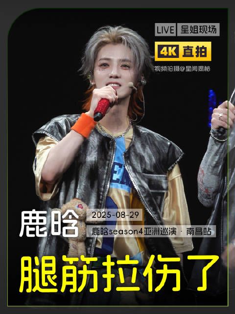 鹿晗腿筋拉伤仍全力演出,承诺请粉丝吃全家桶