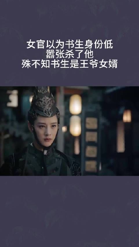 女官以为书生身份低,嚣张杀了他,殊不知书生是王爷女婿