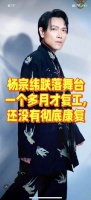 杨宗纬跌落舞台一个多月才复工，还没有彻底康复