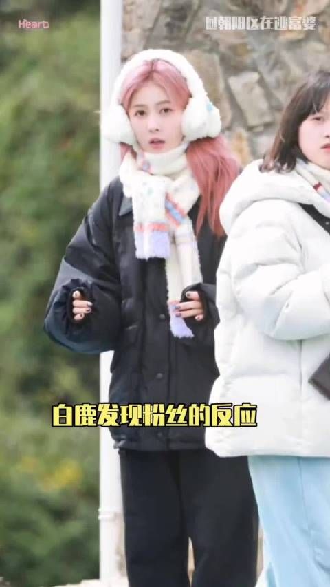 白鹿发现粉丝的反应太可爱了吧,人类还是无法抵抗住这样的萌物