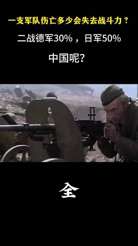 一支军队伤亡多少会失去战斗力？二战德军30%，日军50%，中国呢？