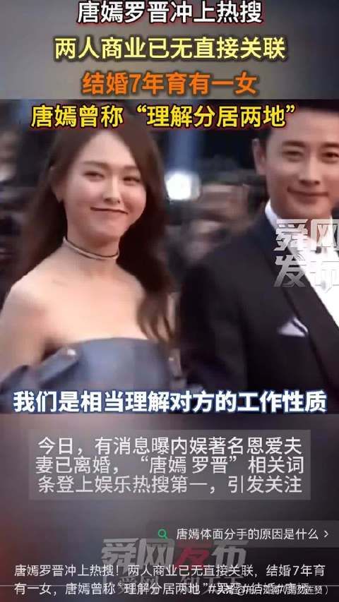 唐嫣罗晋发联合声明否认离婚分居传闻