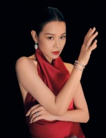 胡杏儿红色礼服盘发造型优雅曼妙