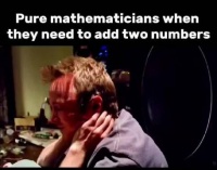 纯数学家不得不做两个具体数字的加法时