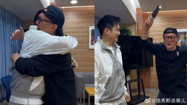 樊振东给陈奕迅撕乒乓球拍膜，陈奕迅开心手舞足蹈：双向奔赴追星